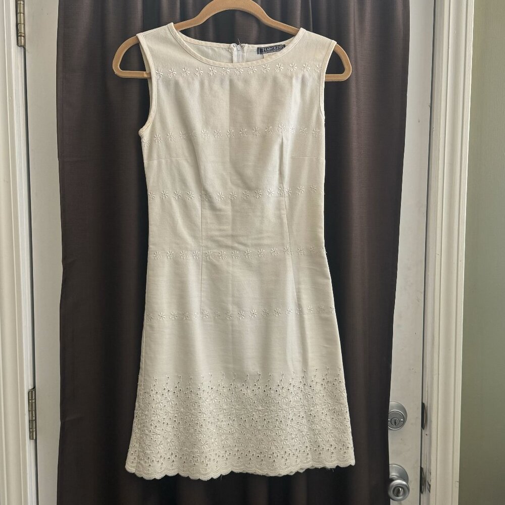 Harold's White Cotton Eyelet Dress Sz S
